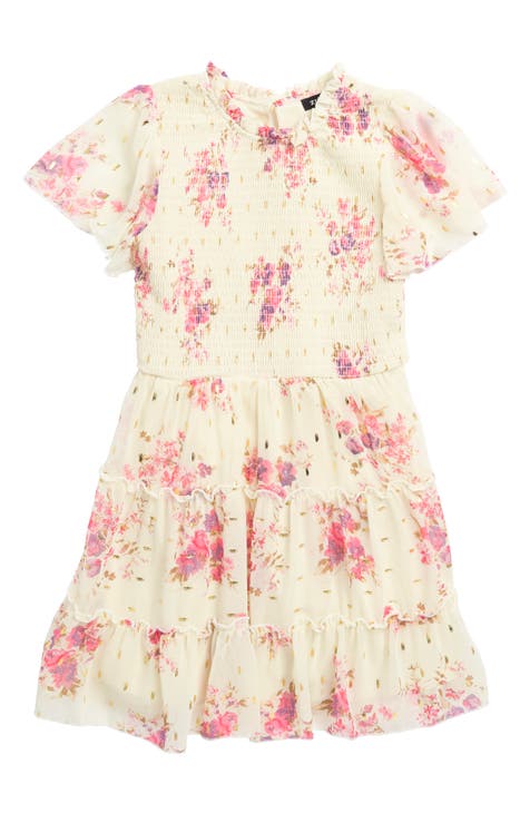 Kids' Flutter Sleeve Print Dress (Big Kid)