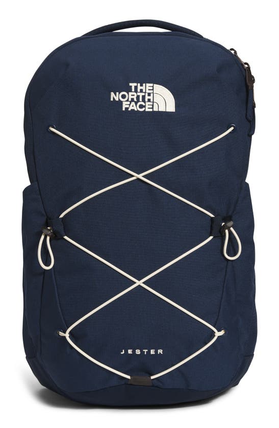 The North Face Jester Water Repellent Backpack In Summit Navy Lt Hthr/white