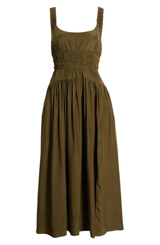 LA LIGNE SMOCK BODICE SILK DRESS
