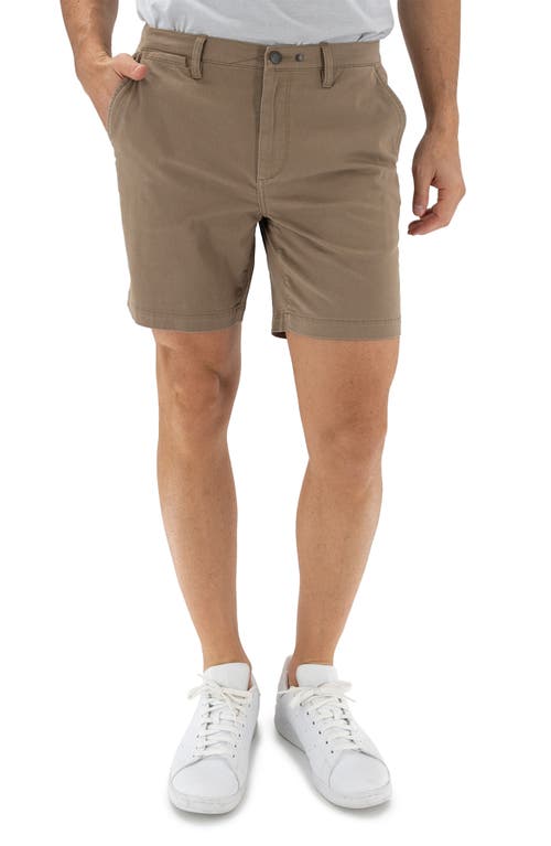 7-Inch Performance Stretch Chino Shorts in Dark Beige/Khaki