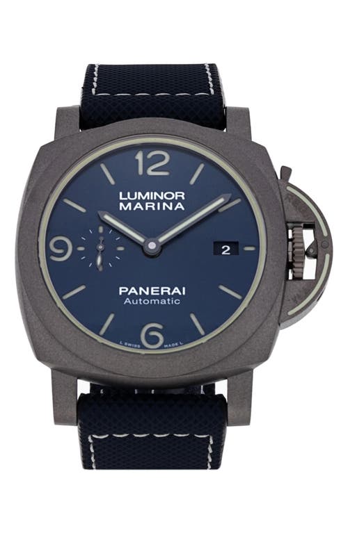 Watchfinder & Co. Panerai Preowned Luminor Marina Textile Strap Watch, 44mm in Blue at Nordstrom