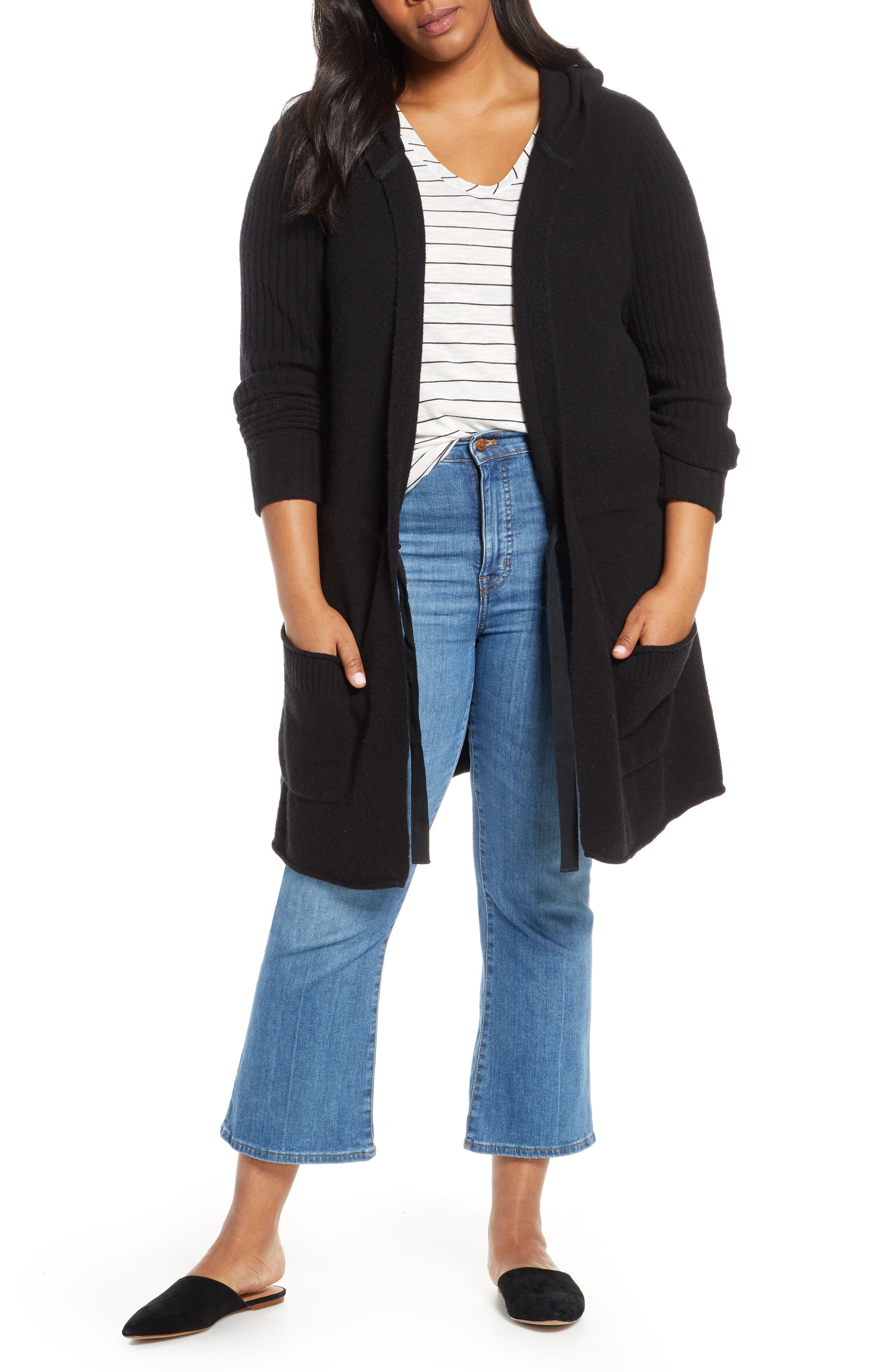 plus size hooded cardigans