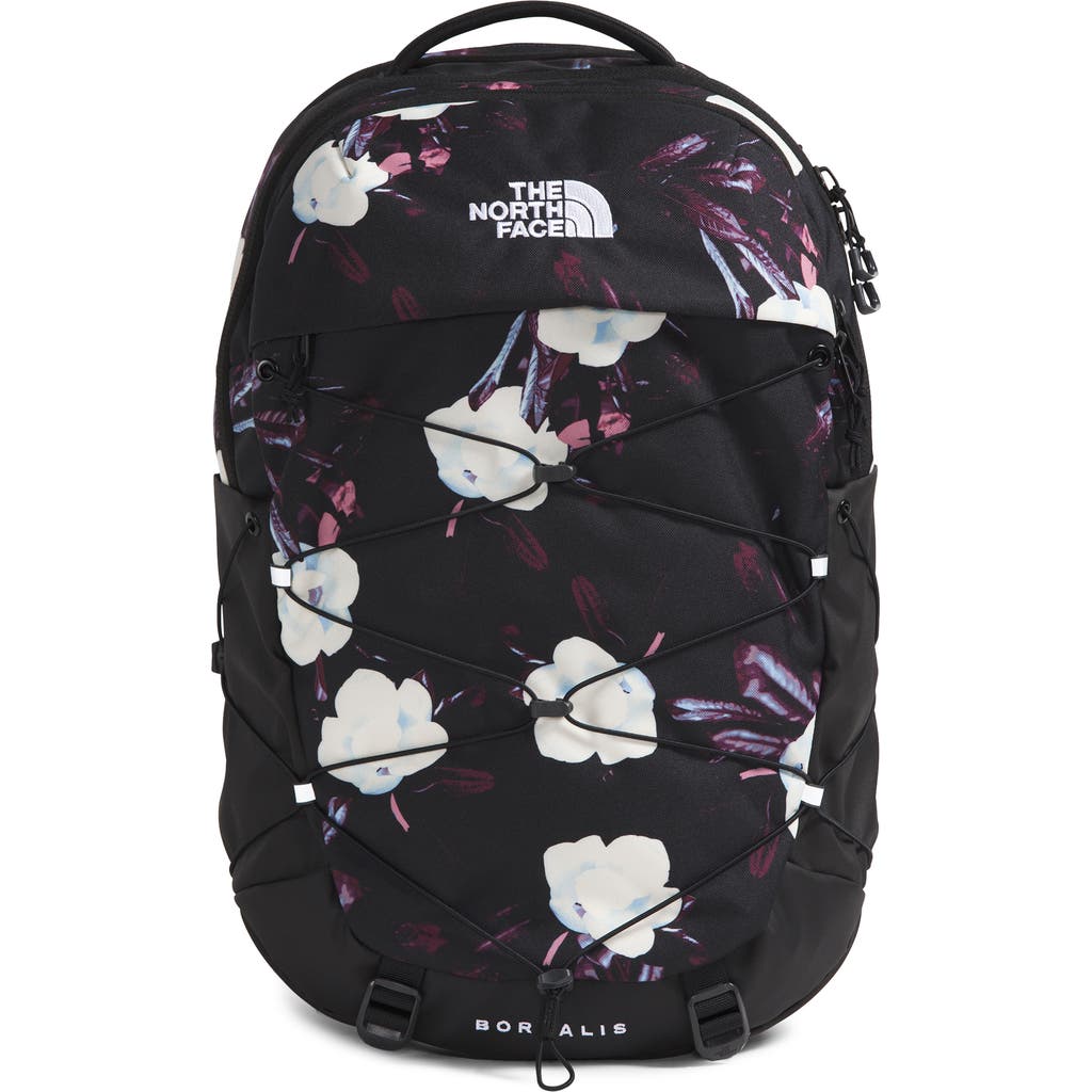 The North Face Borealis Water Repellent Backpack In Tnf Black Winter Flowers Print