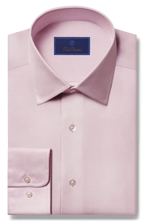 Thomas Pink Men Tops Dress Shirts 42 Pink Cotton