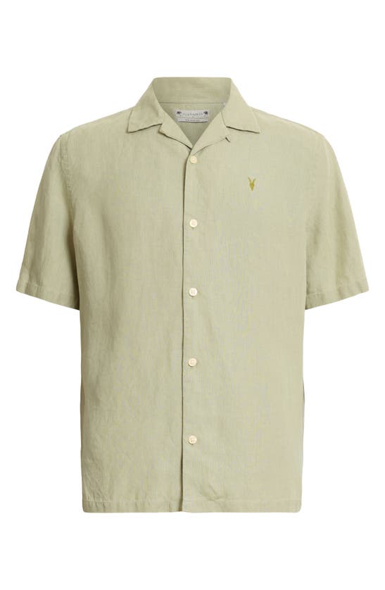 Shop Allsaints Audley Button-up Camp Shirt In Herb Green