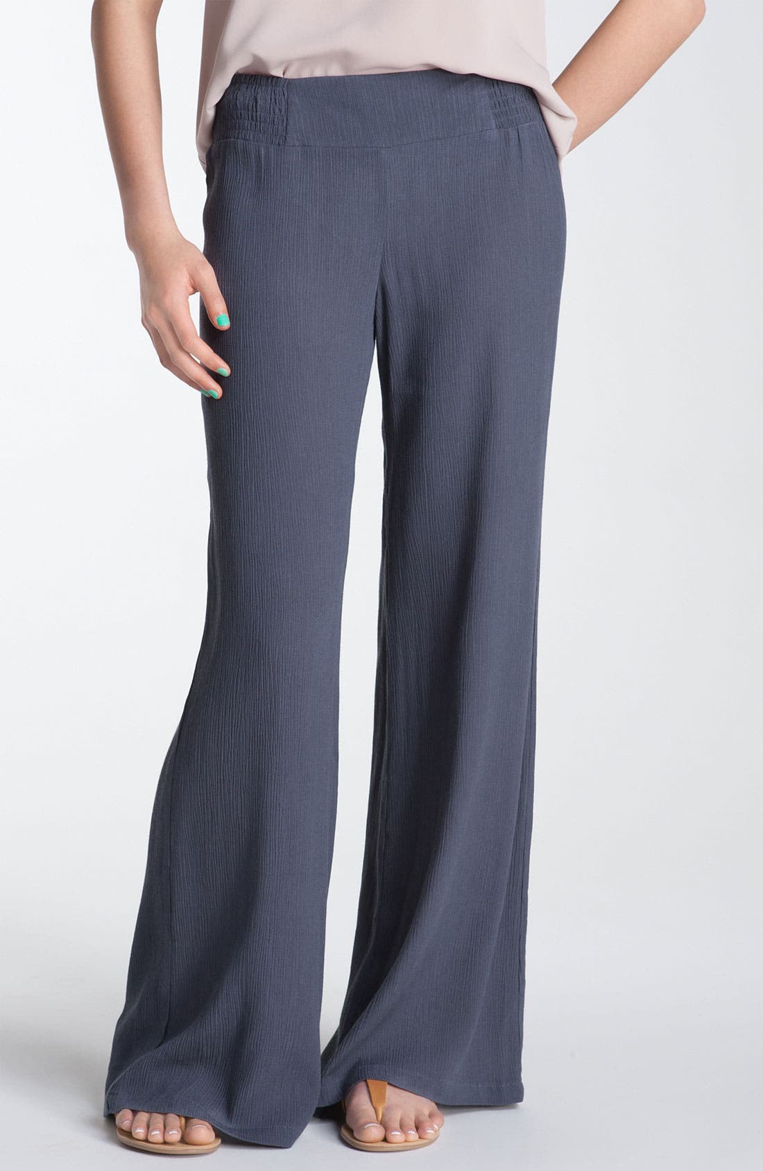 Mimi Chica Crinkled Gauze Wide Leg Pants (Juniors) Nordstrom