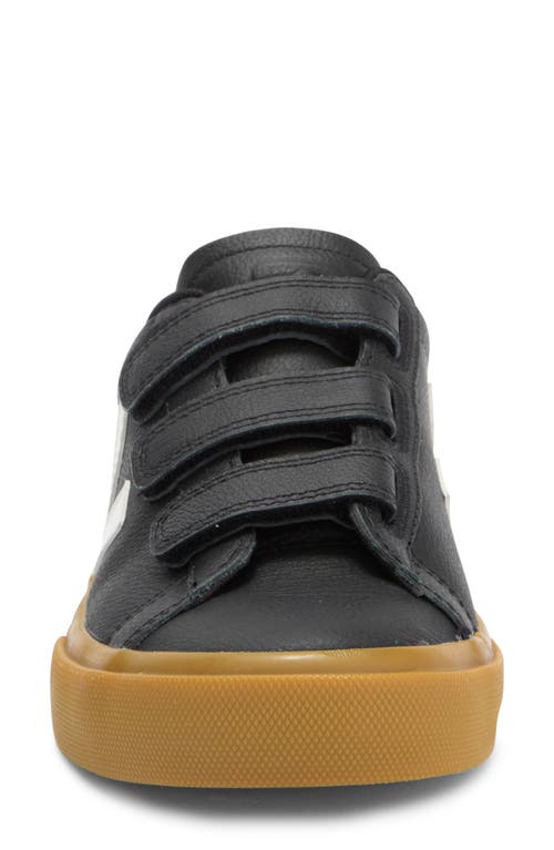 Veja Recife Logo Leather Sneaker In Black White