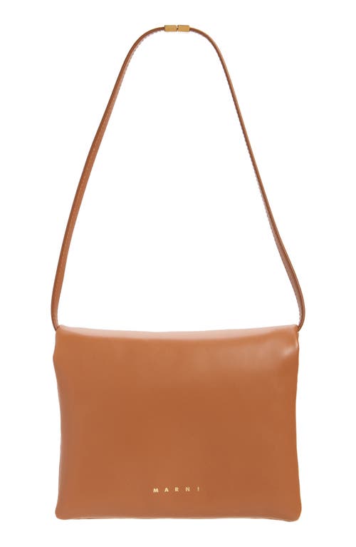 Shop Marni Prisma Leather Crossbody Bag In Cinnamon