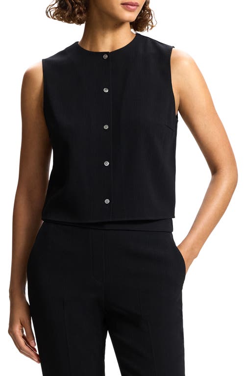 Shop Theory Admira Button-up Shell In Black