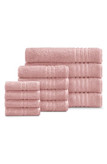 Shop Ella Jayne Home Solid Cotton 12-piece Towel Set In Rose