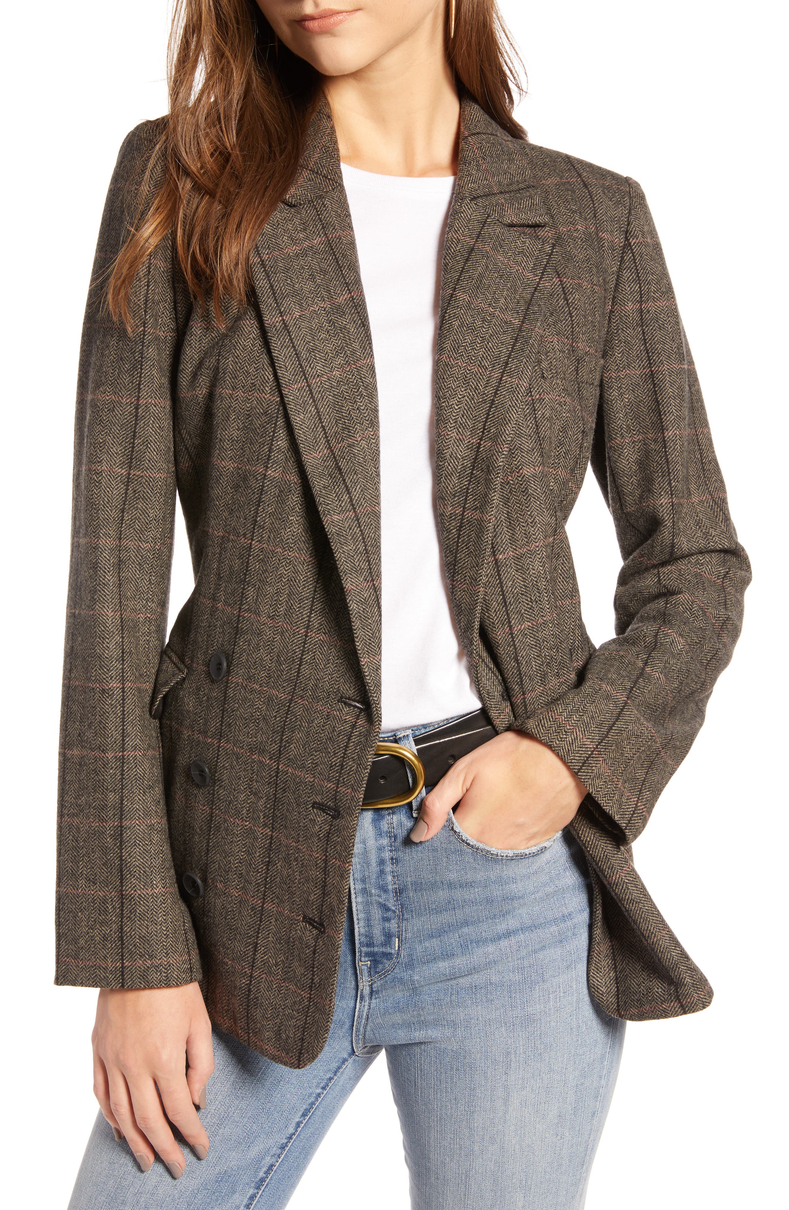 Treasure & Bond Plaid Double Breasted Blazer Nordstrom