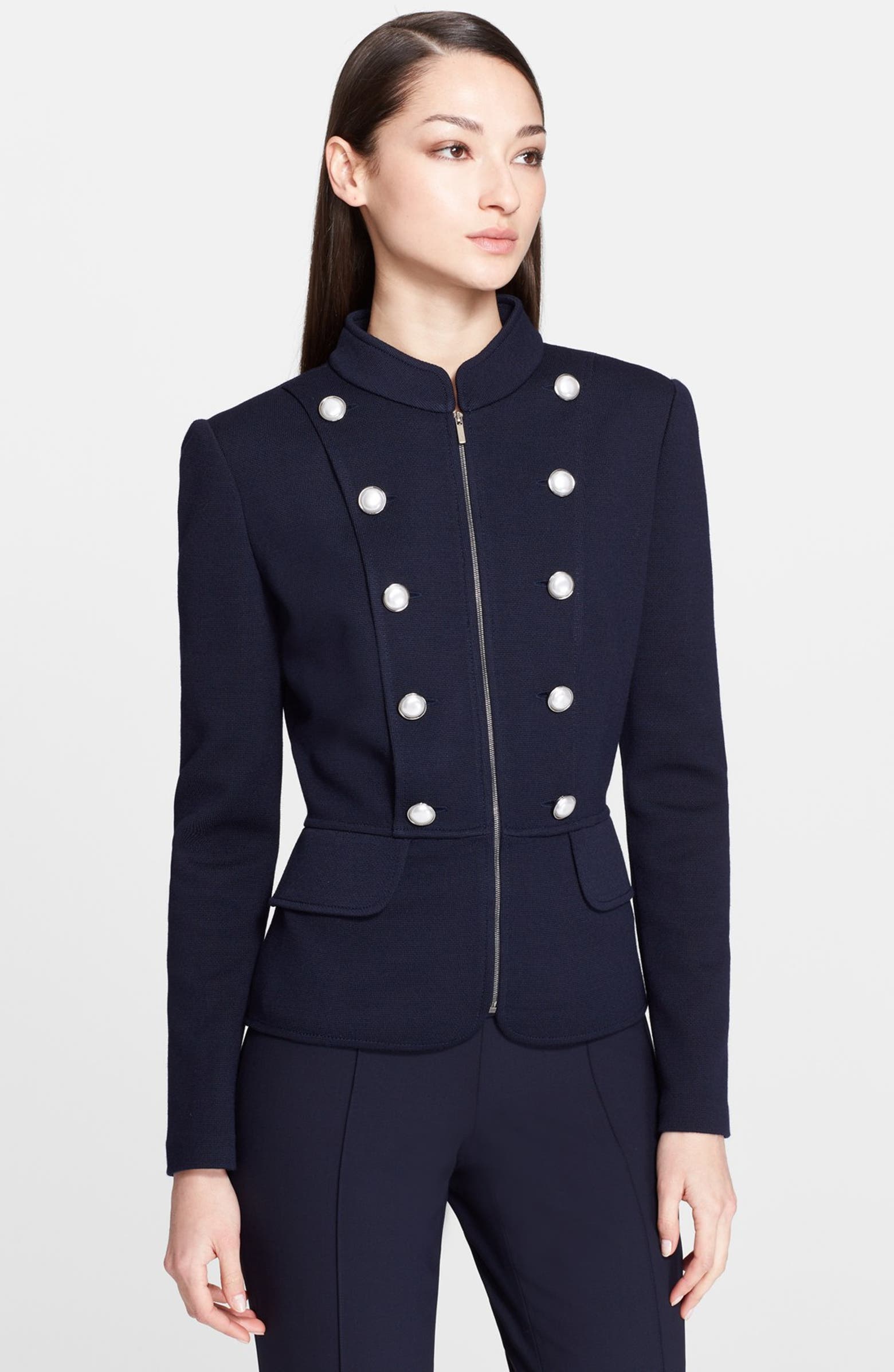 St. John Collection Milano Knit Military Jacket | Nordstrom