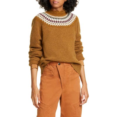 Sea Bric Fair Isle Wool Sweater, Yellow