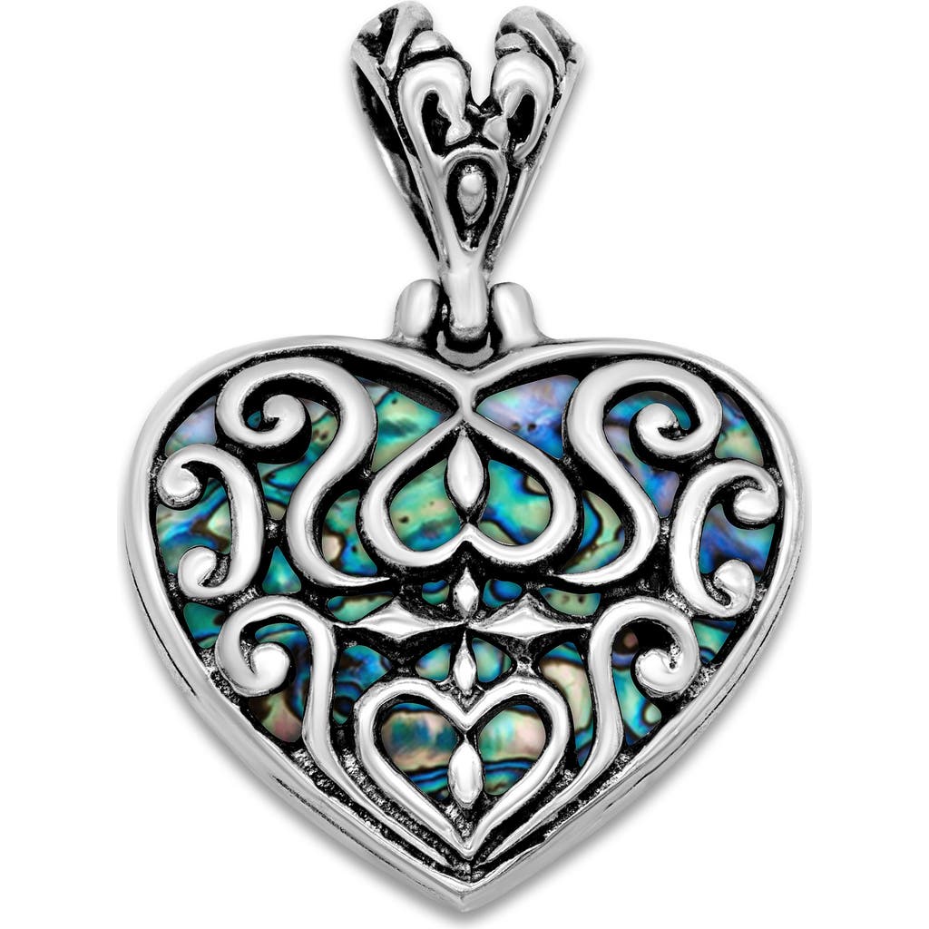 Samuel B. Abalone Heart Pendant In Blue/green