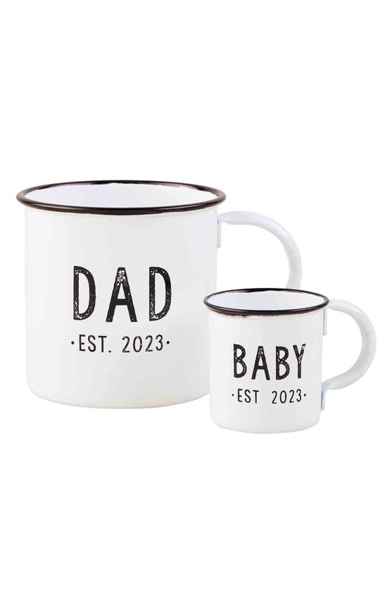 Mud Pie Dad Enamel Mug Gift Set In White