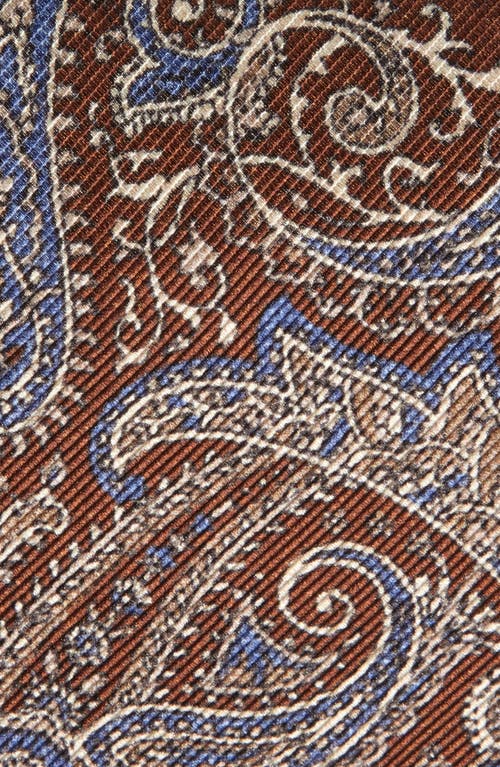 Shop David Donahue Paisley Silk Tie In Chocolate