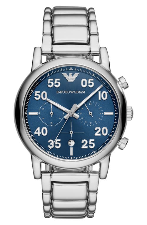 Shop Emporio Armani Bracelet Watch, 43mm In Blue/silver