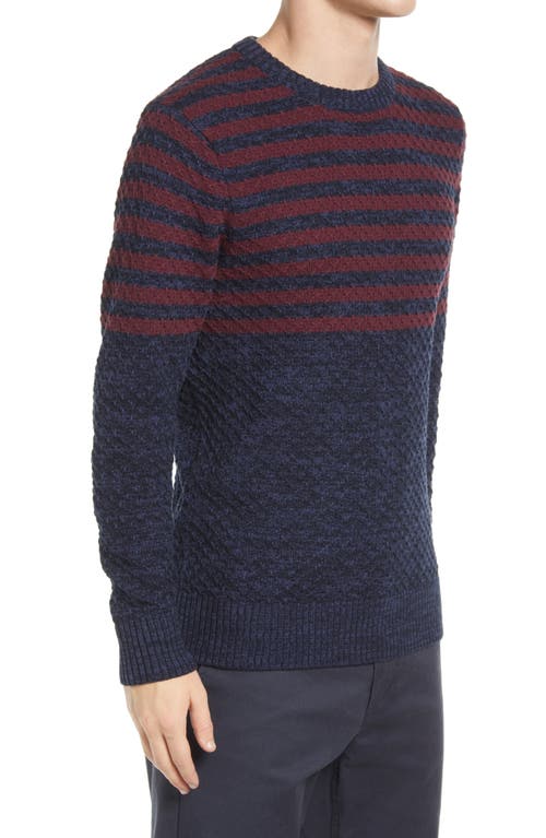 The Normal Brand Cotton Piqué Sweater In Navy/oxblood