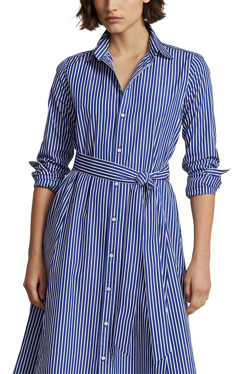 Polo Ralph Lauren Ashton Long Sleeve Tie Waist Shirtdress | Nordstrom