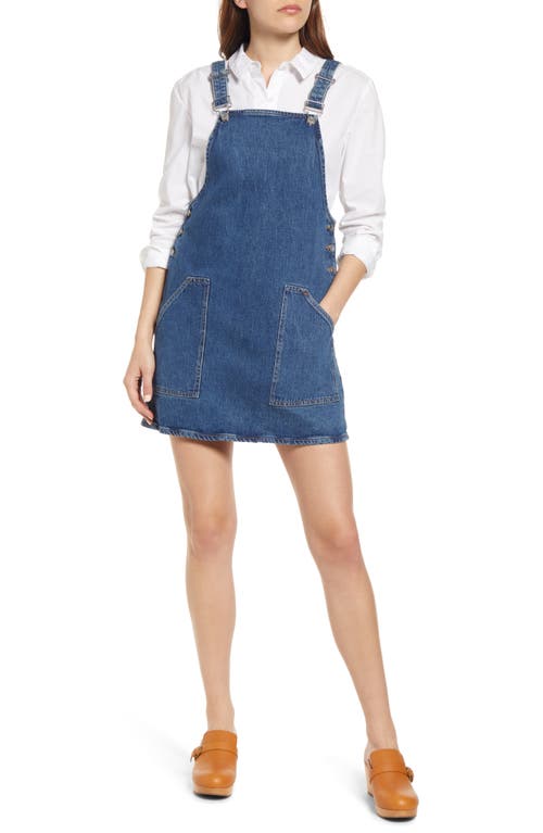& Other Stories Dungaree Pinafore Dress in Blue Wash