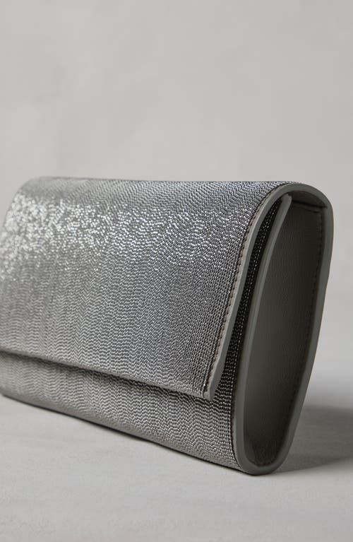 Shop Brunello Cucinelli Precious Clutch Bag In Silver