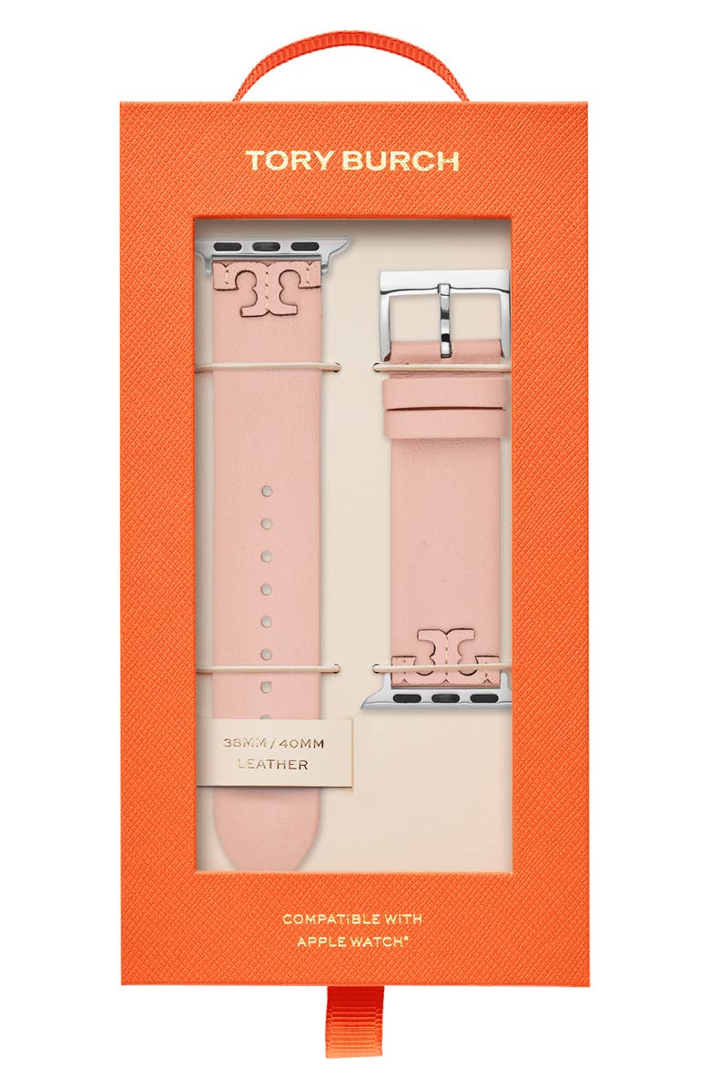Tory Burch McGraw Leather Apple Watch® Watchband | Nordstrom
