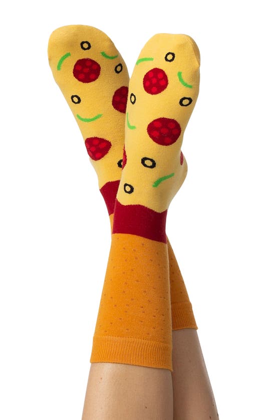 Shop Doiy Pizza Crew Socks In Multi-color