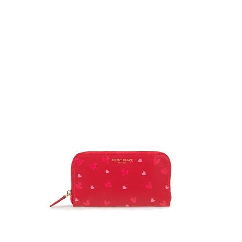 Teddy Blake Zipwallet Vitello In Red