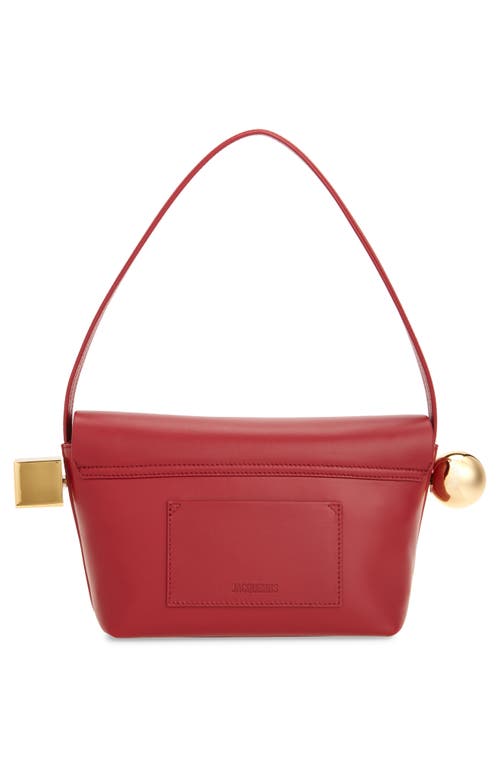 Shop Jacquemus Le Rond Carré Leather Shoulder Bag In Dark Red 480