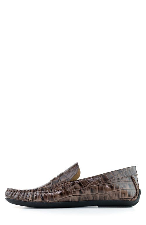 Shop Marc Joseph New York Union 4.0 Driving Loafer In Cafe Croco