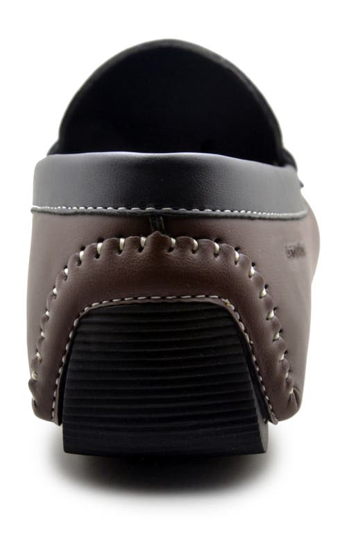 Aston Marc Mens Faux Leather Slip-on Driving Moccasins In Brown