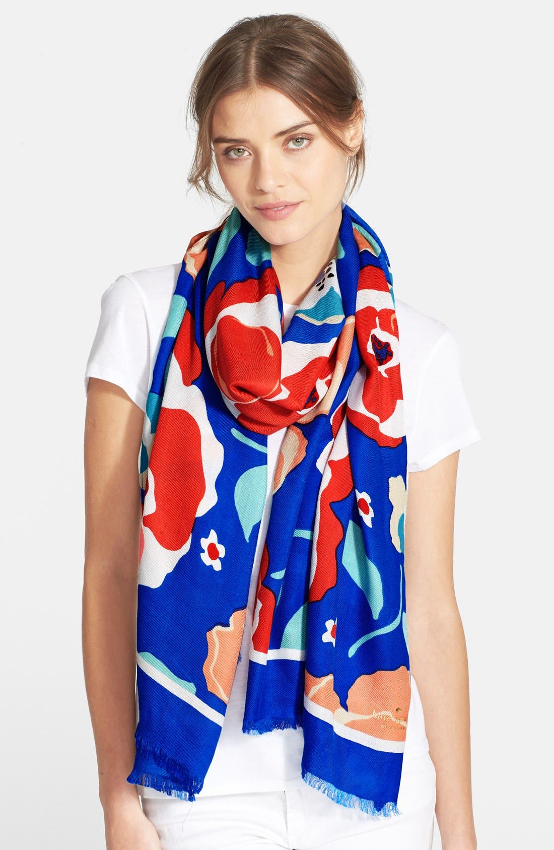 kate spade new york 'multi floral' scarf Nordstrom