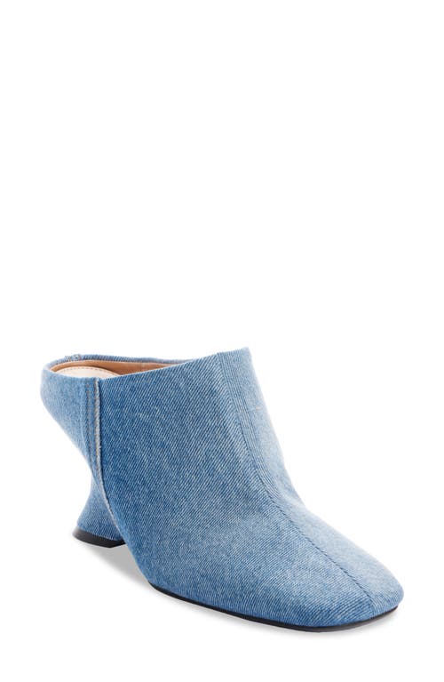 Dries Van Noten Dented Wedge Mule In Light Blue