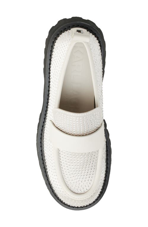 Shop Karl Lagerfeld Paris Grady Crystal Lug Sole Loafer In Soft White