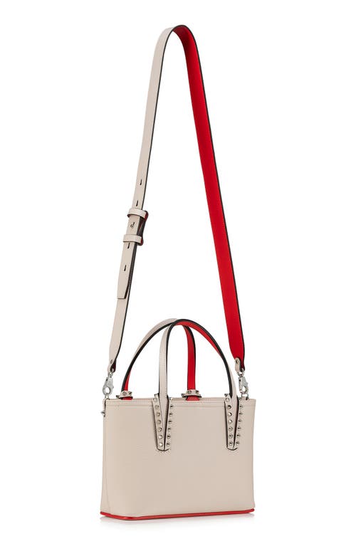 Shop Christian Louboutin Mini Cabata Empire Calfskin Tote In F611 Leche/leche