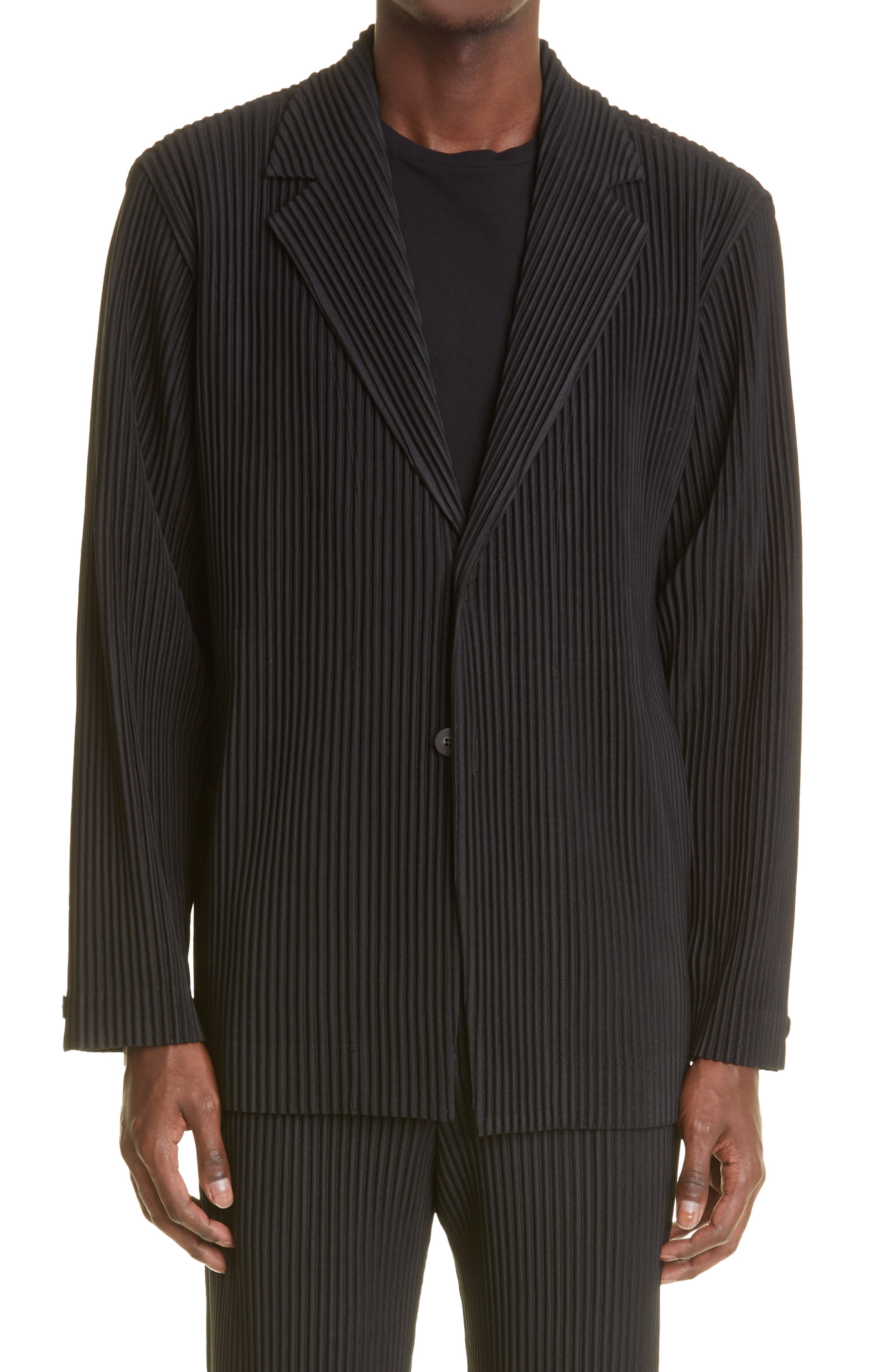 pleated blazer