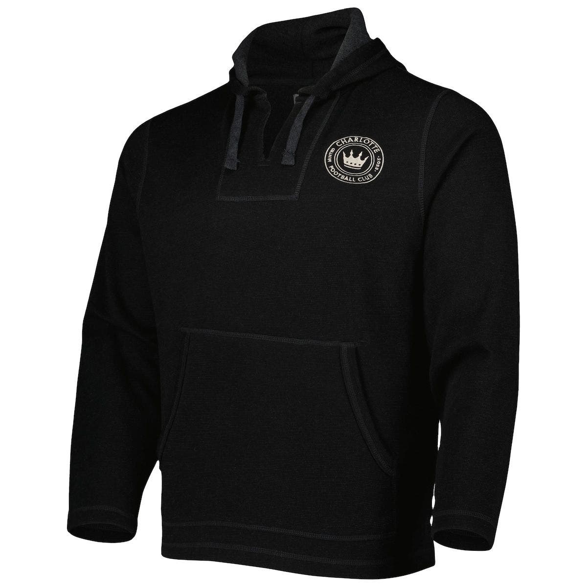BOXERCRAFT Men's Black Charlotte FC Baja Fleece VNeck Pullover Hoodie