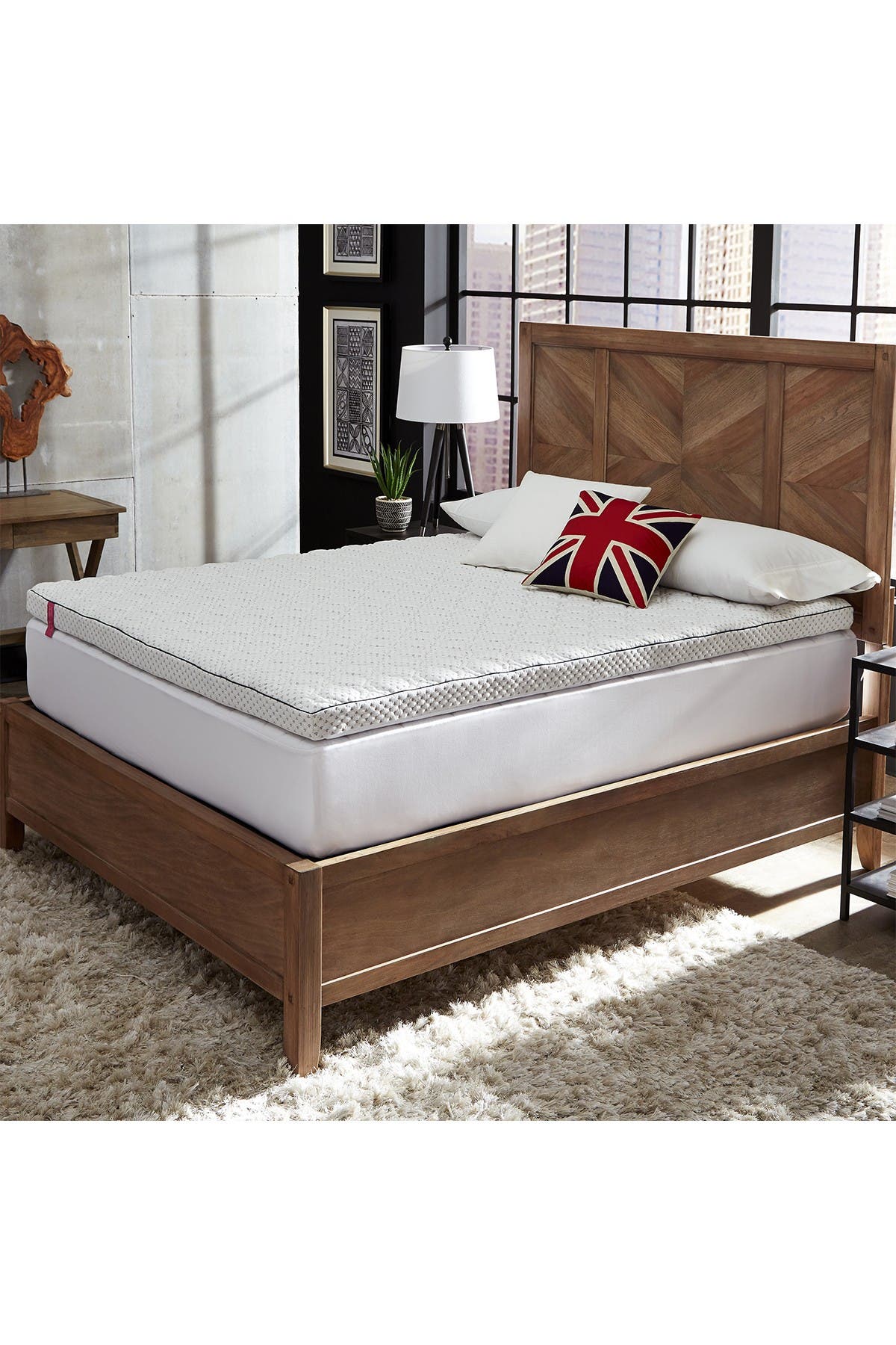 Rio Home Kensington Manor By Behrens 3 Inch Charcoal Infused Memory Foam Supreme King Mattress Topper In Whit In White