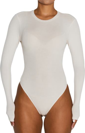 Naked Wardrobe Womens Ribbed Thong Bodysuit, Grey, X-Small : :  Clothing, Shoes & Accessories