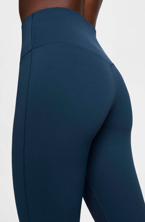 Shop Nike Dri-fit Flare Leggings In Armory Navy/black