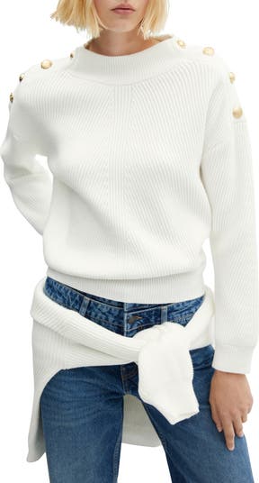 White embellished sweater sale