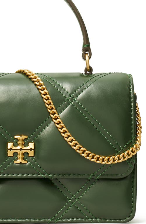 Shop Tory Burch Kira Diamond Quilted Leather Crossbody Bag In Fir Tree