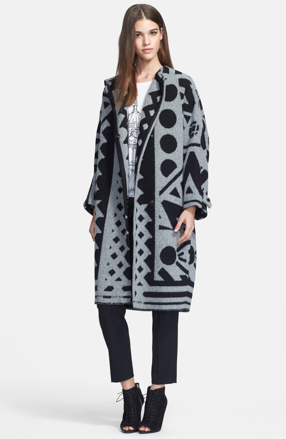 Burberry Prorsum Jacquard Wool & Cashmere Blanket Coat Nordstrom