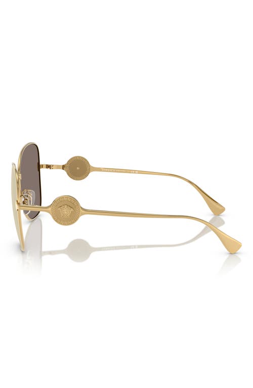 Shop Versace 60mm Round Sunglasses In Gold