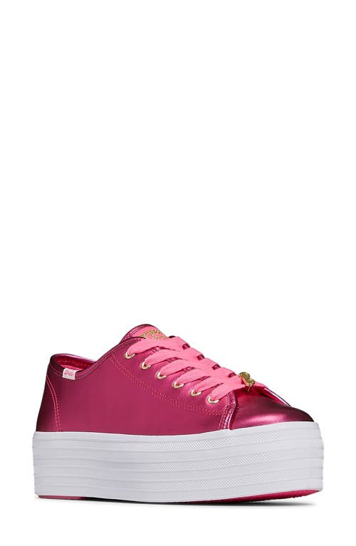 ® Keds x Barbie Platform Sneaker in Pink Leathe