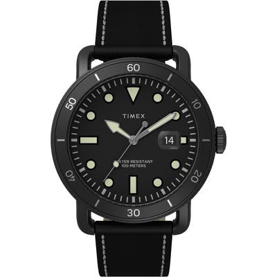 Timex Port Leather Strap Watch, 42mm