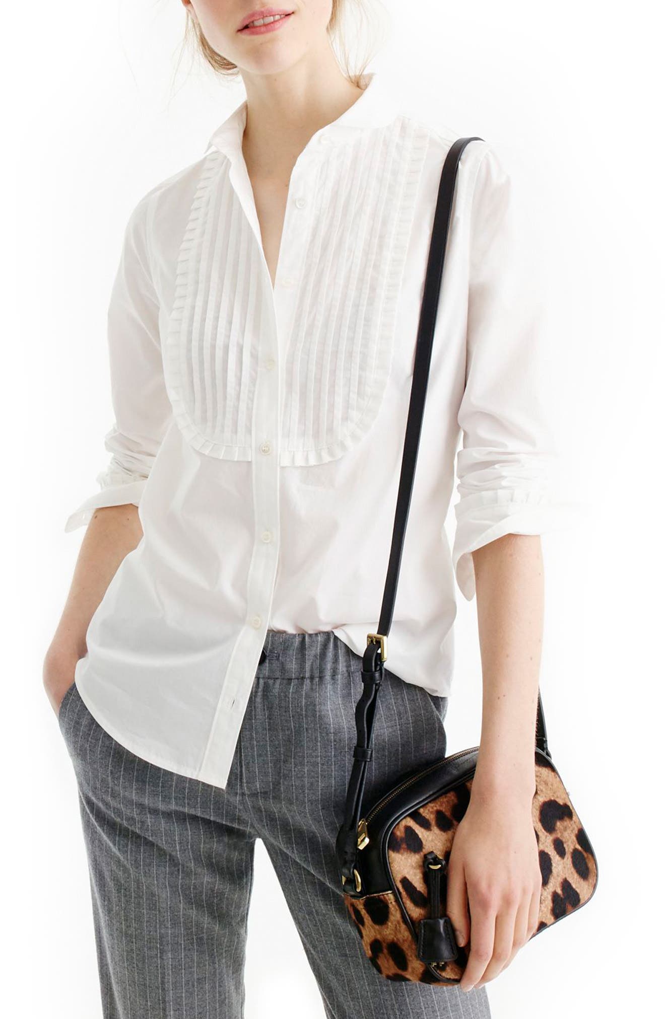 J.Crew Ruffled Tuxedo Shirt (Regular & Petite) Nordstrom