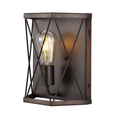 Jonathan Y Liam 1-light Rustic Farmhouse Iron Led Sconce In Dark Brown/oil Rubbed Bronze