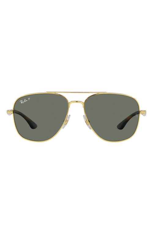 Ray-Ban 56mm Polarized Square Sunglasses in Arista/Polar Green at Nordstrom
