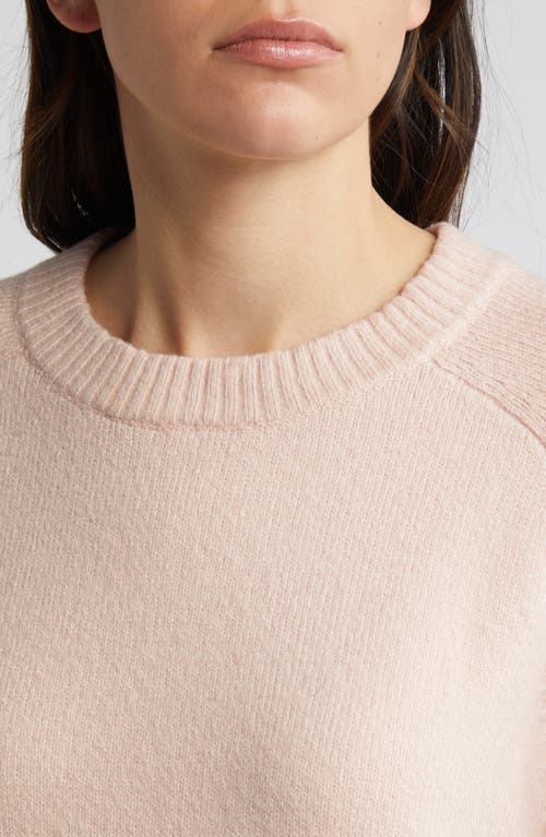 Shop Treasure & Bond Crewneck Raglan Cotton Blend Sweater In Pink Smoke